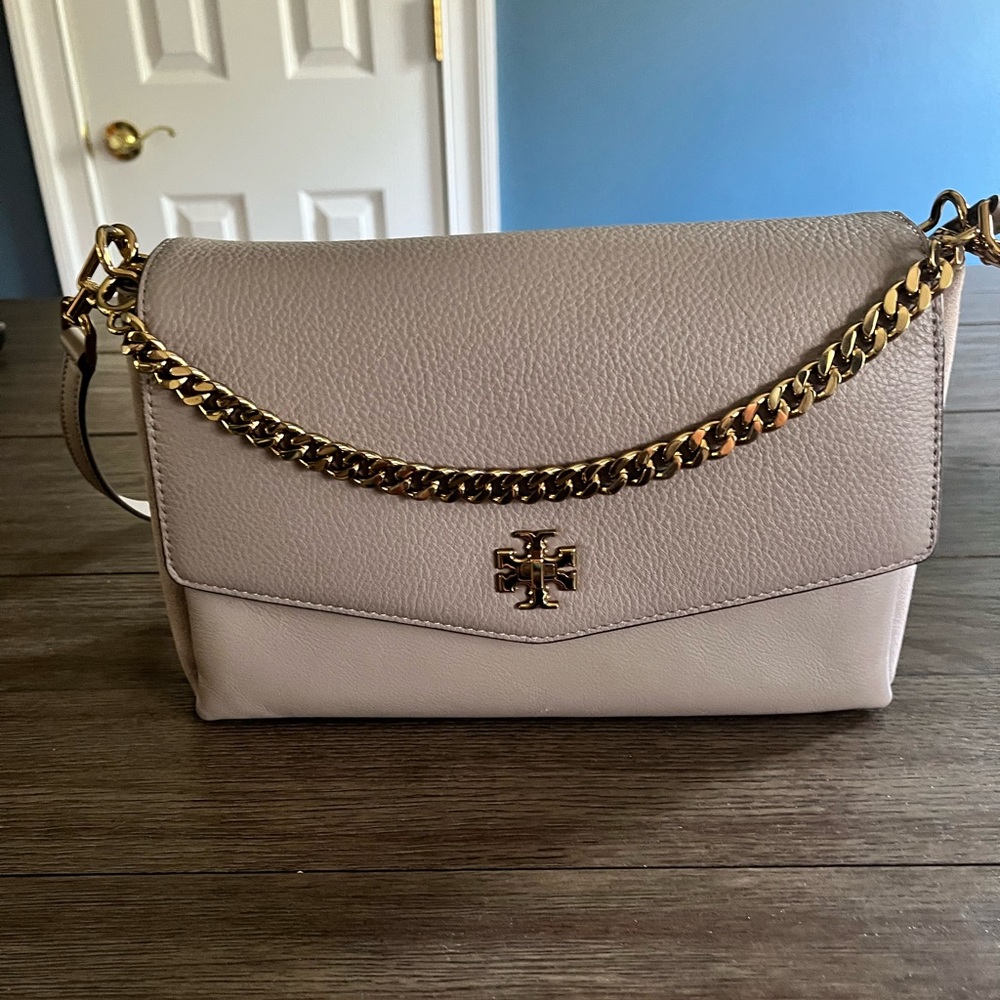 Tory Burch, Kira Mixed Materials, Taupe Crossbody